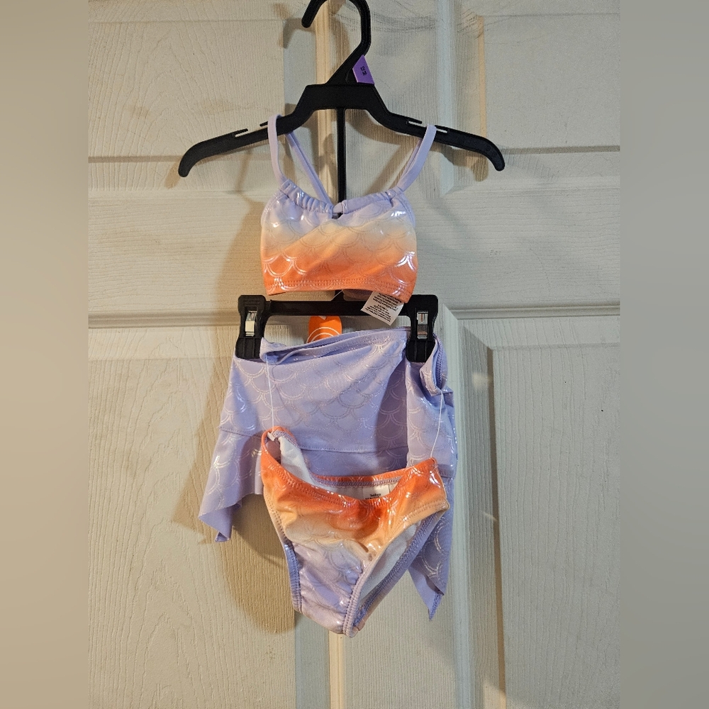 WONDER NATION BABY 3 PIECE MERMAID SWIMSUIT: NEW WITH TAGS: SIZE 12 MTH